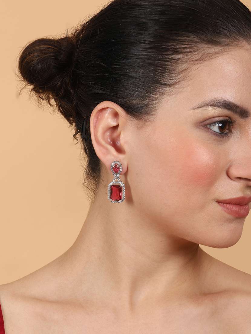 elegant designer red fashion party earrings - 22173805 -  Standard Image - 1