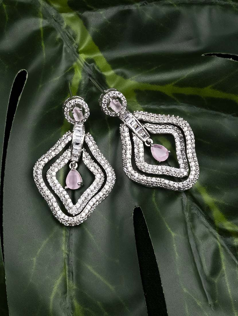 designer pink ad leaf earrings