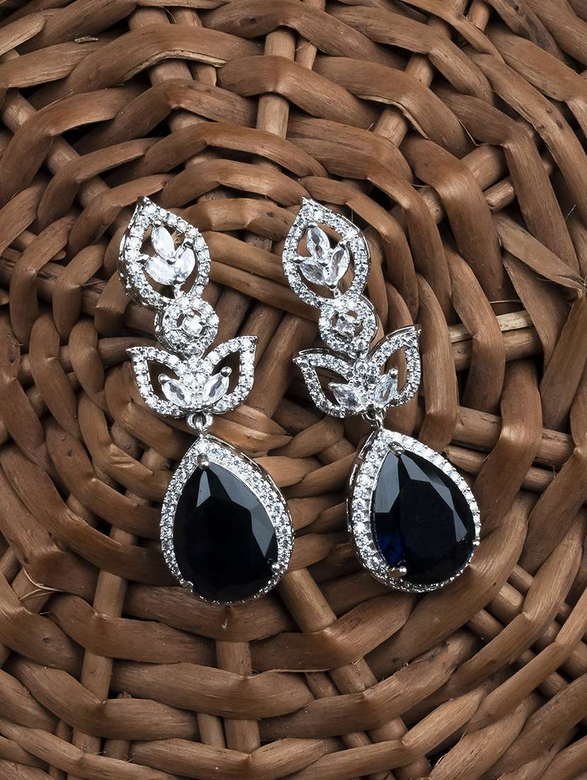 luxurious blue ad drop earrings
