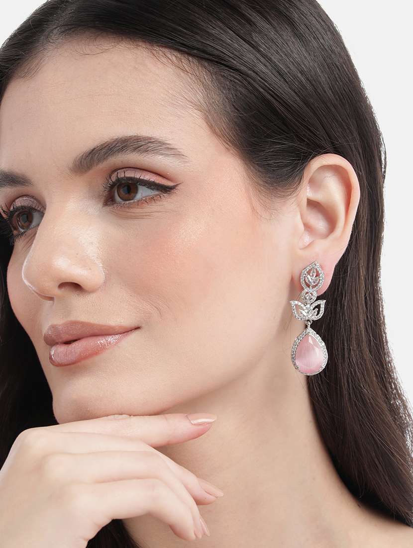 luxurious pink ad drop earrings - 22173819 -  Standard Image - 1