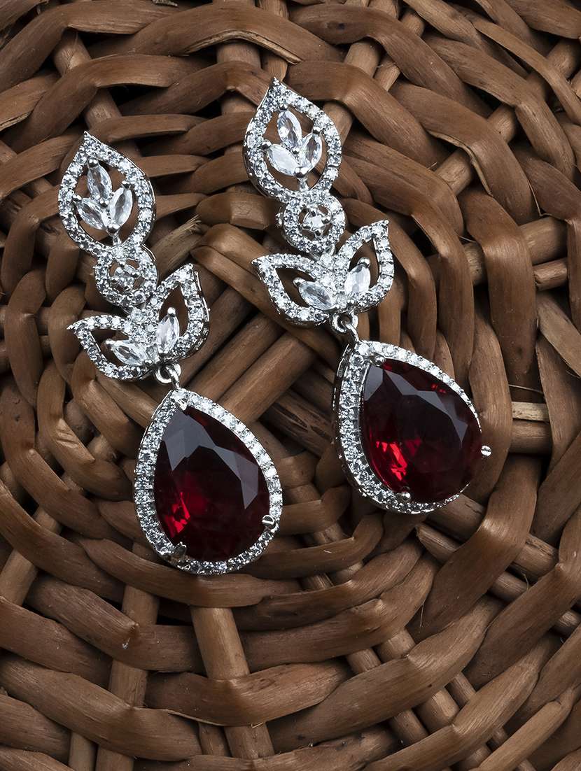 luxurious red ad drop earrings
