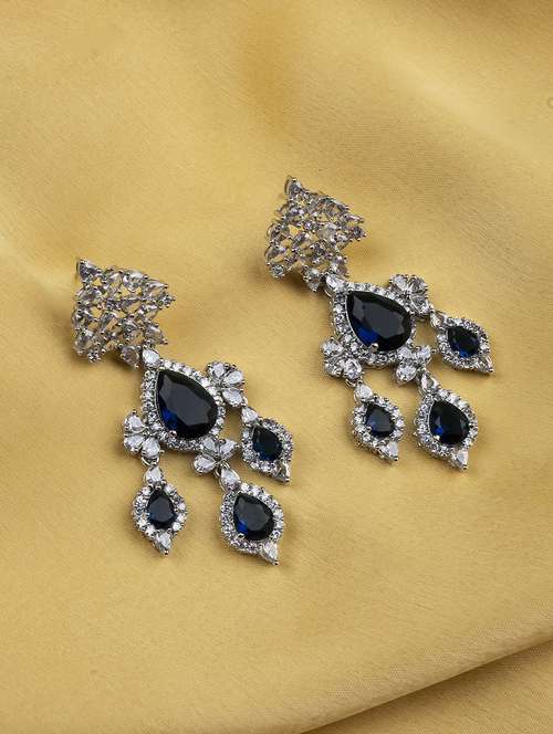 silver-plated luxurious ad blue waterfall earrings - 22173822 -  Standard Image - 0