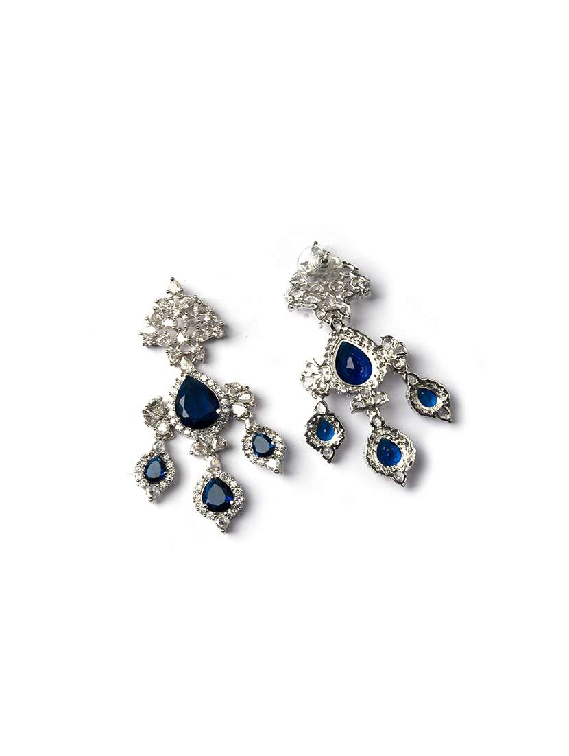 silver-plated luxurious ad blue waterfall earrings - 22173822 -  Standard Image - 4