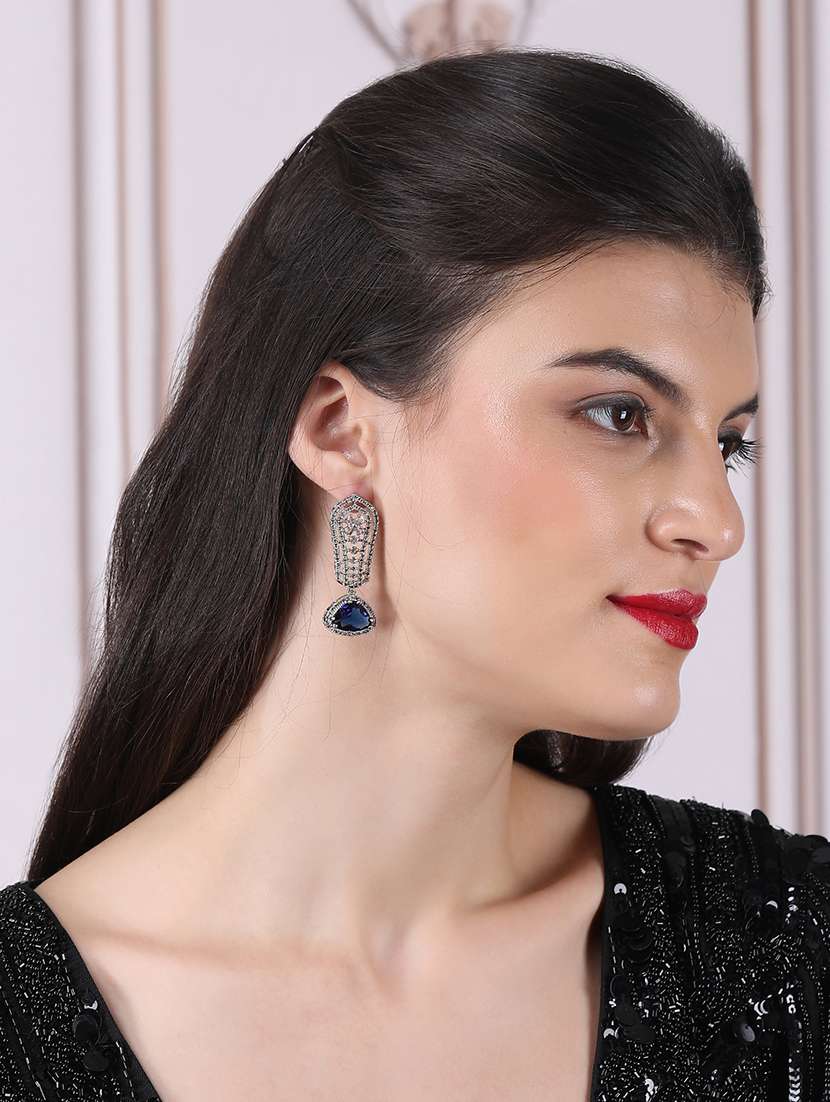 blue cascade long ad statement earrings - 22173825 -  Standard Image - 1