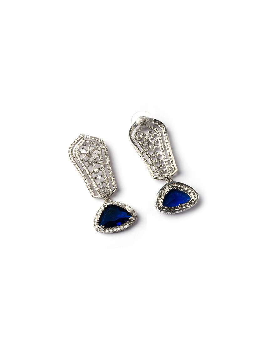 blue cascade long ad statement earrings - 22173825 -  Standard Image - 4