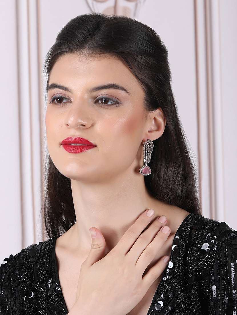 pink cascade long ad statement earrings - 22173828 -  Standard Image - 1