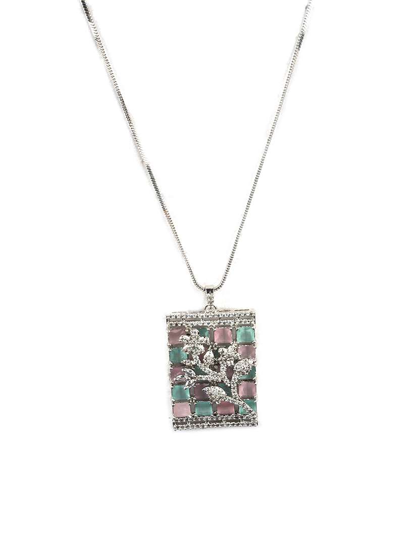 luxurious multicolored ad square pendant with earrings - 22173852 -  Standard Image - 4