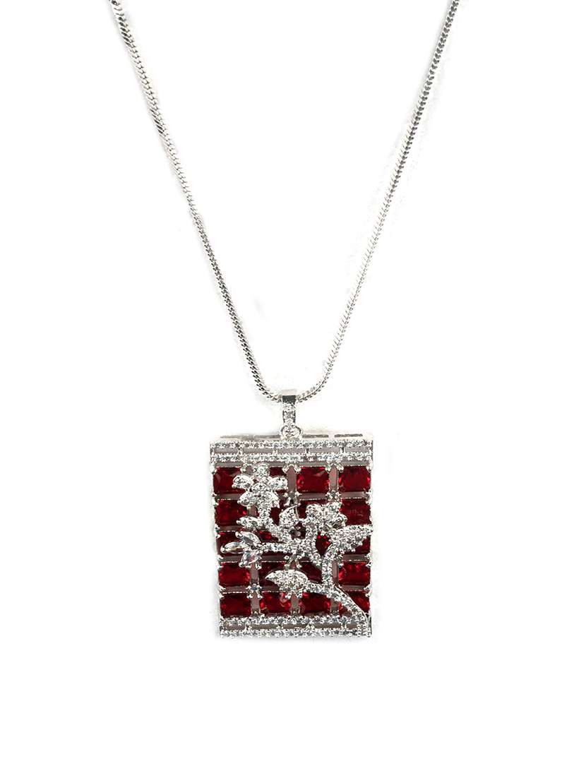 luxurious red ad square pendant with earrings - 22173854 -  Standard Image - 4