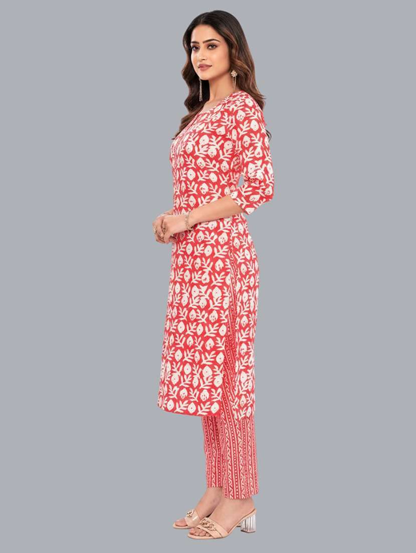 women batik printed three quarter sleeve kurta pant with dupatta set - 22173869 -  Standard Image - 1