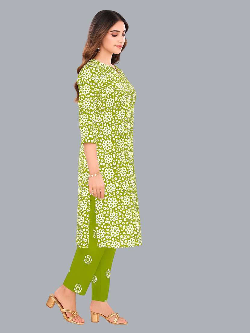 women batik printed three quarter sleeve kurta pant with dupatta set - 22173894 -  Standard Image - 1