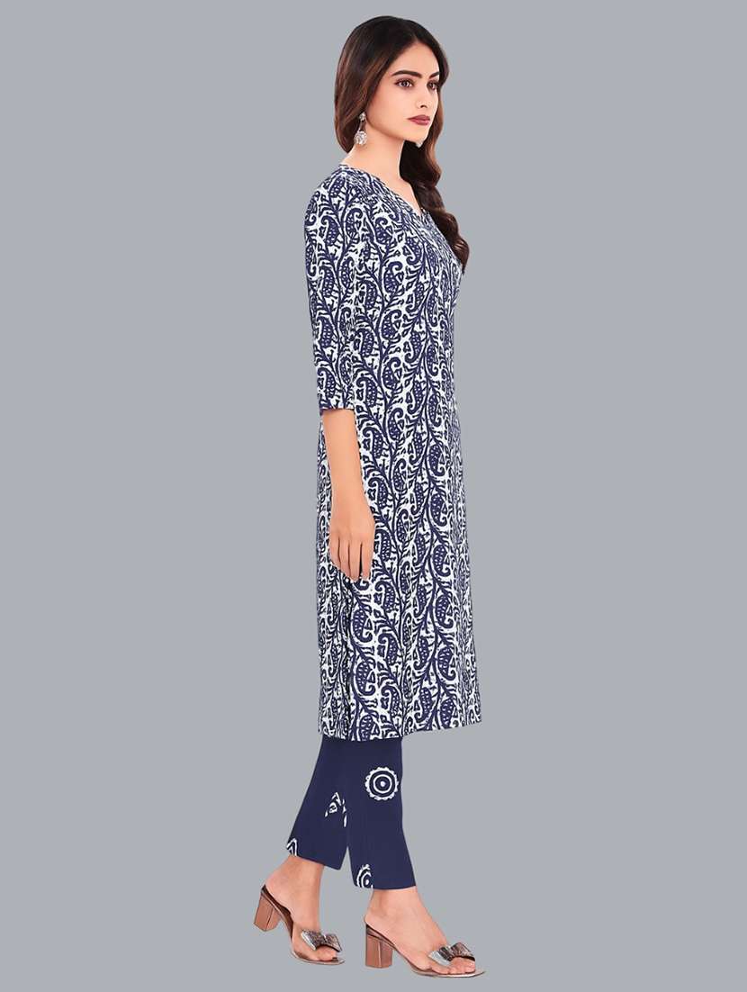 women batik printed three quarter sleeve kurta pant with dupatta set - 22173895 - Standard Image - 1
