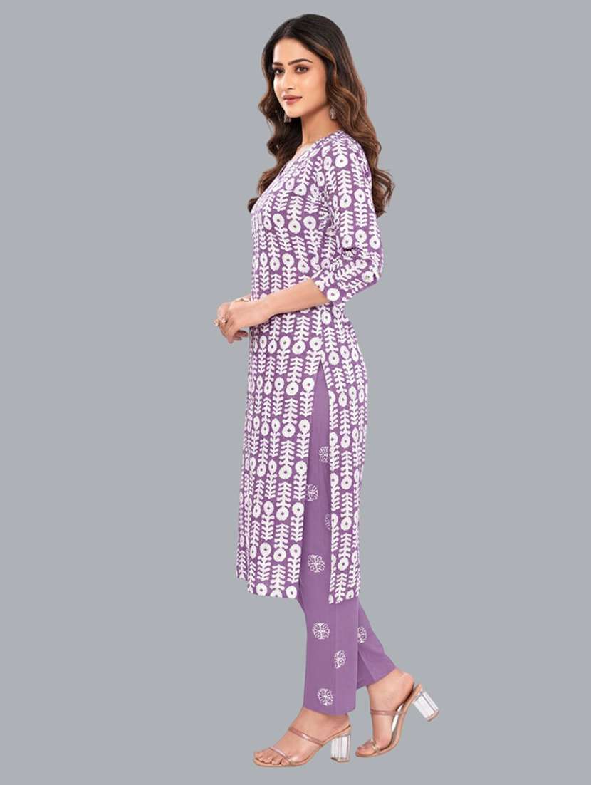 women batik printed three quarter sleeve kurta pant with dupatta set - 22173898 - Standard Image - 1