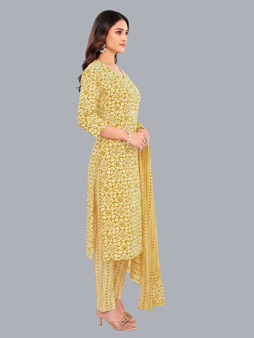 women batik printed three quarter sleeve kurta pant with dupatta set - 22173902 -  Standard Image - 1