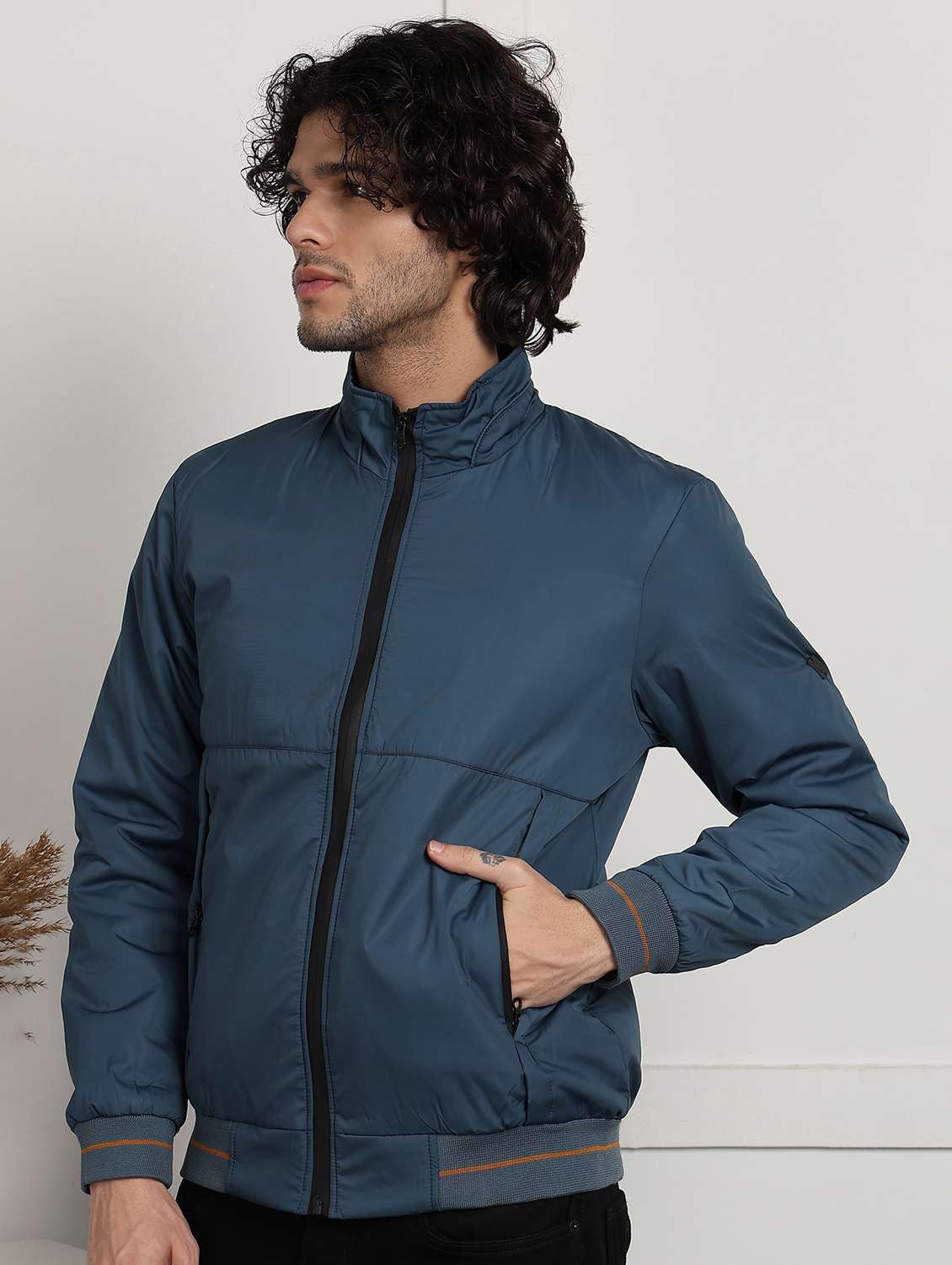 men solid long sleeve regular fit puffer jacket - 22173910 -  Standard Image - 1