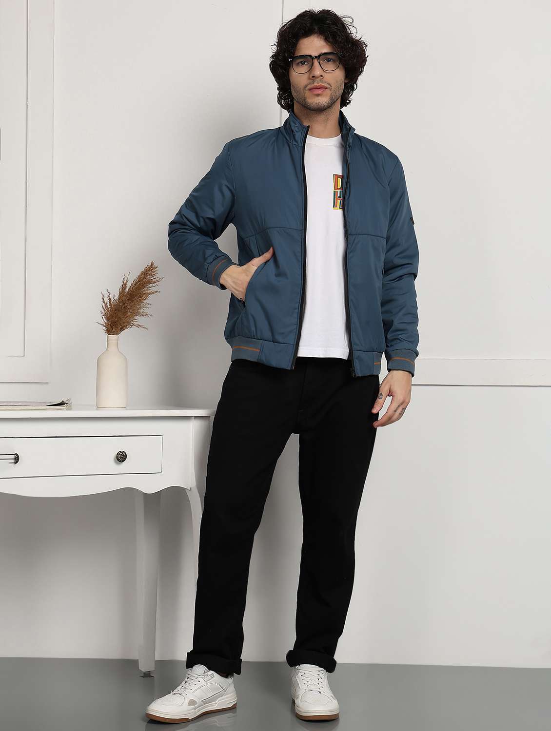 men solid long sleeve regular fit puffer jacket - 22173910 -  Standard Image - 4