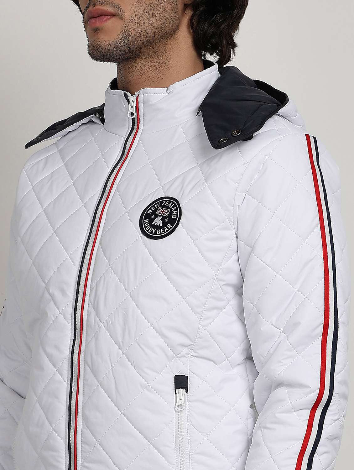 men solid long sleeve hooded quilted jacket - 22173916 -  Standard Image - 4