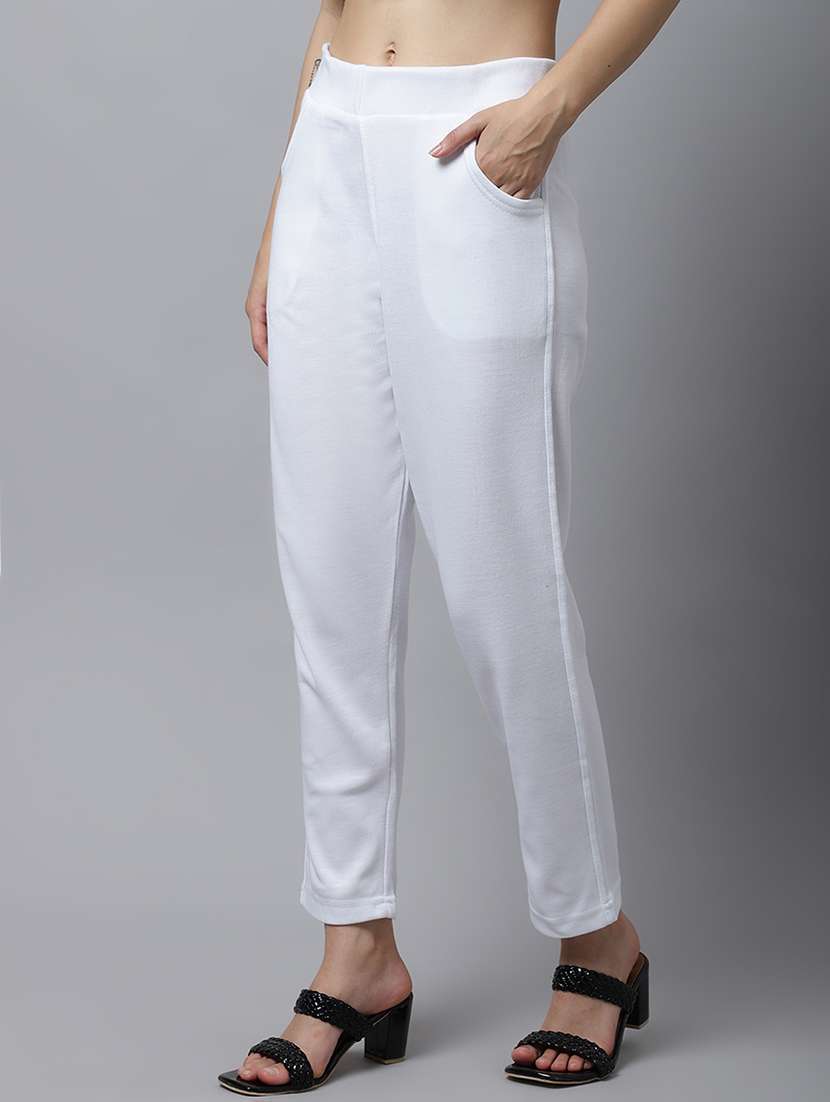women pack of 2 solid mid rise pants - 22173951 -  Standard Image - 1