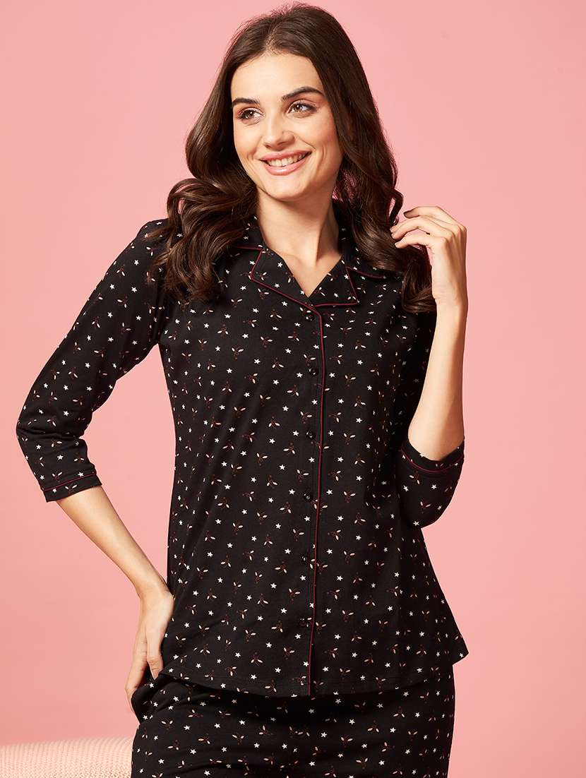 women printed nightwear pyjama set - 22173967 -  Standard Image - 4