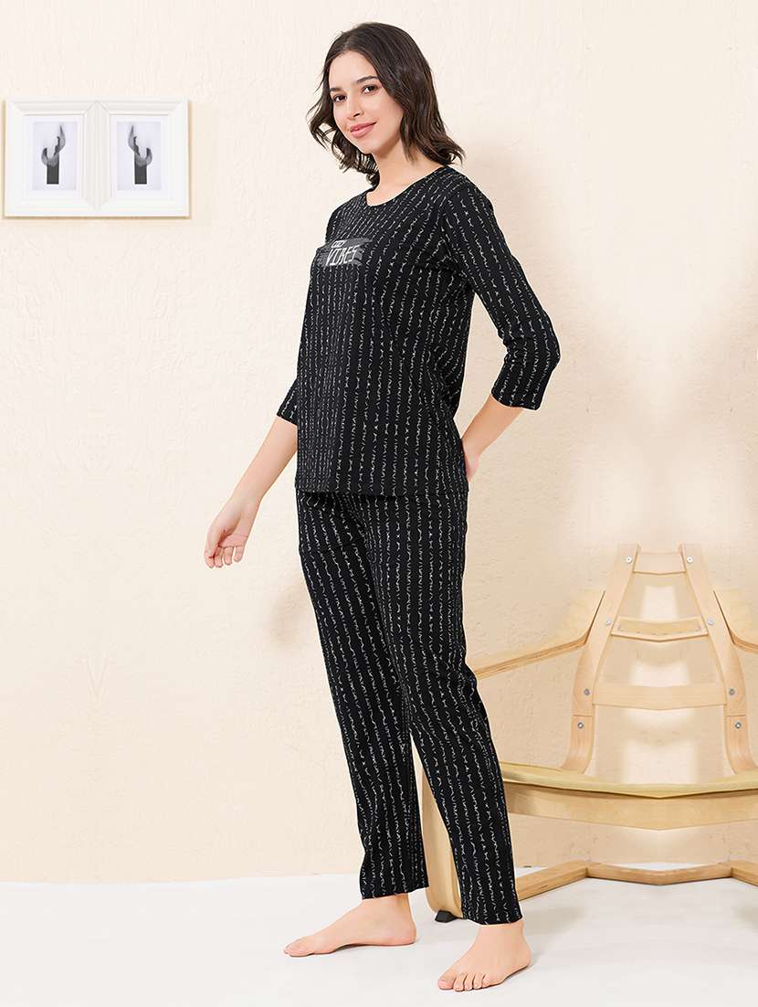 women printed nightwear pyjama set - 22173977 -  Standard Image - 1