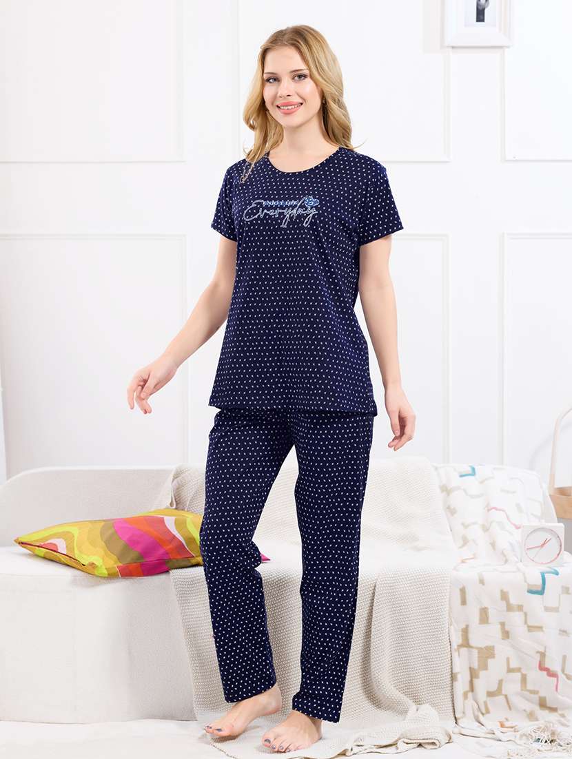women printed nightwear pyjama set - 22173978 -  Standard Image - 1