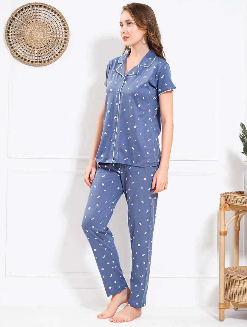 women printed nightwear pyjama set - 22173984 -  Standard Image - 1