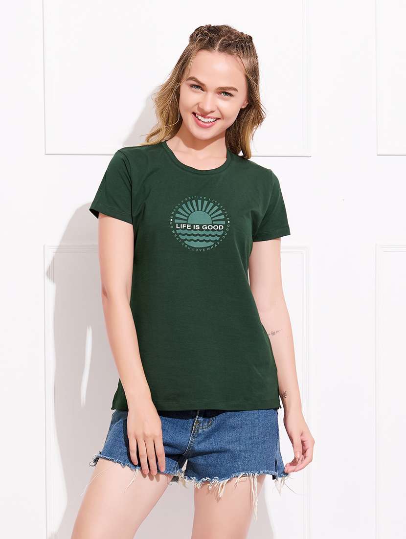 women printed round neck short sleeve t-shirt - 22173994 -  Standard Image - 1