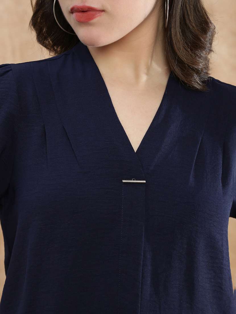 women solid puff sleeve  regular top - 22174039 -  Standard Image - 4