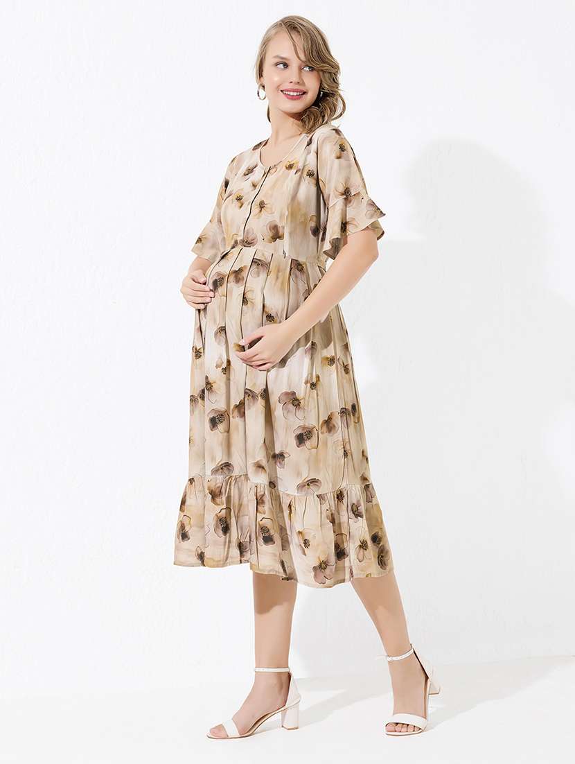 women printed short sleeve maternity wear dress - 22174068 -  Standard Image - 1