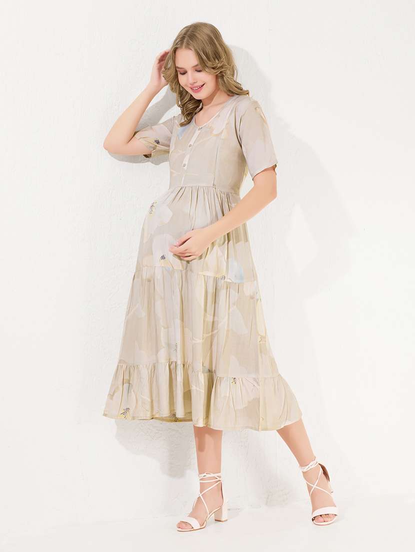 women printed short sleeve maternity wear dress - 22174072 -  Standard Image - 1