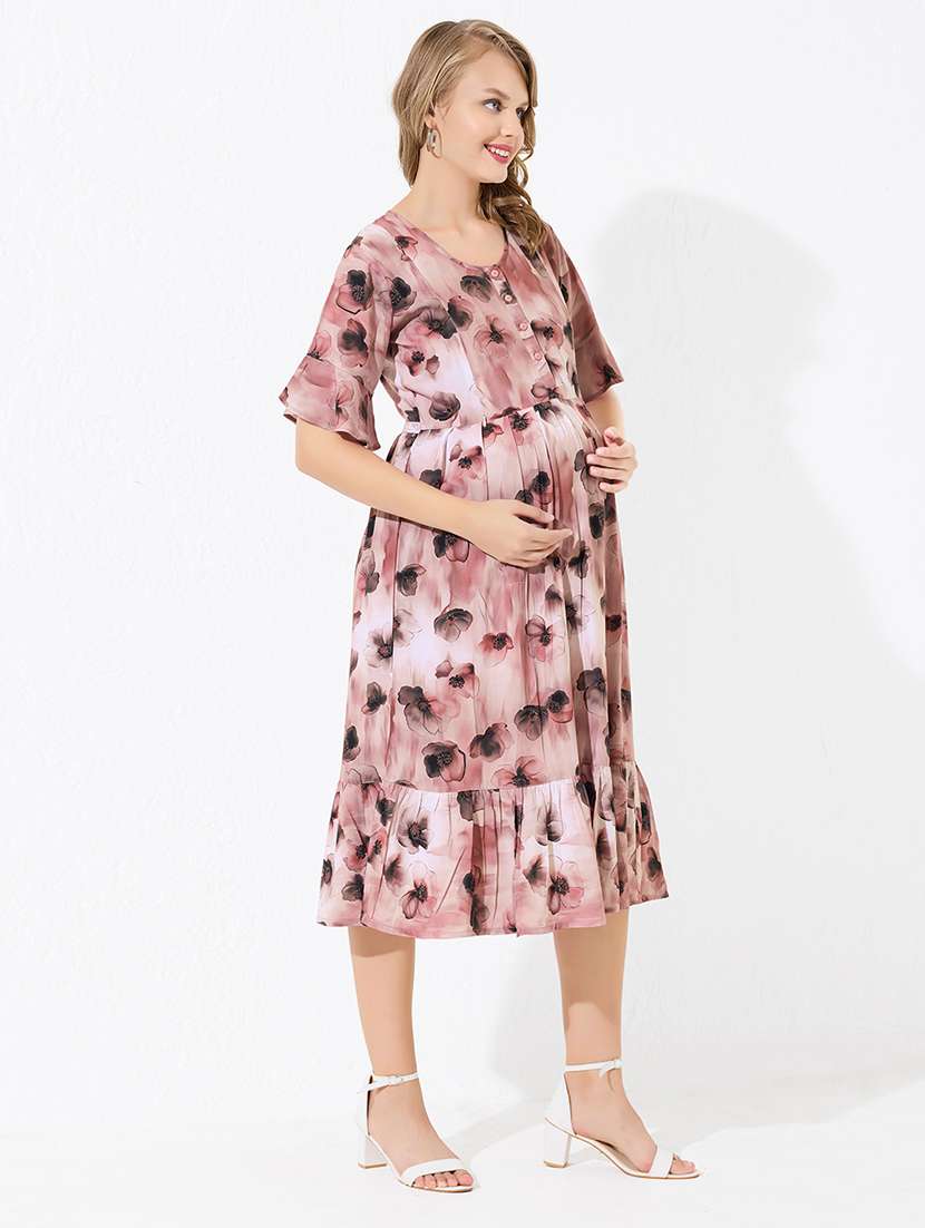 women printed short sleeve maternity wear dress - 22174076 -  Standard Image - 1
