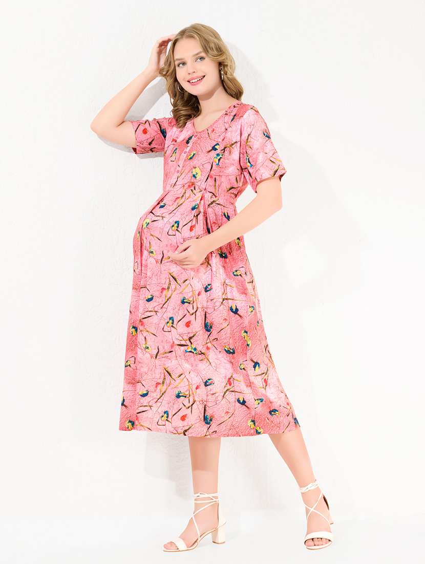 women printed short sleeve maternity wear dress - 22174078 -  Standard Image - 1