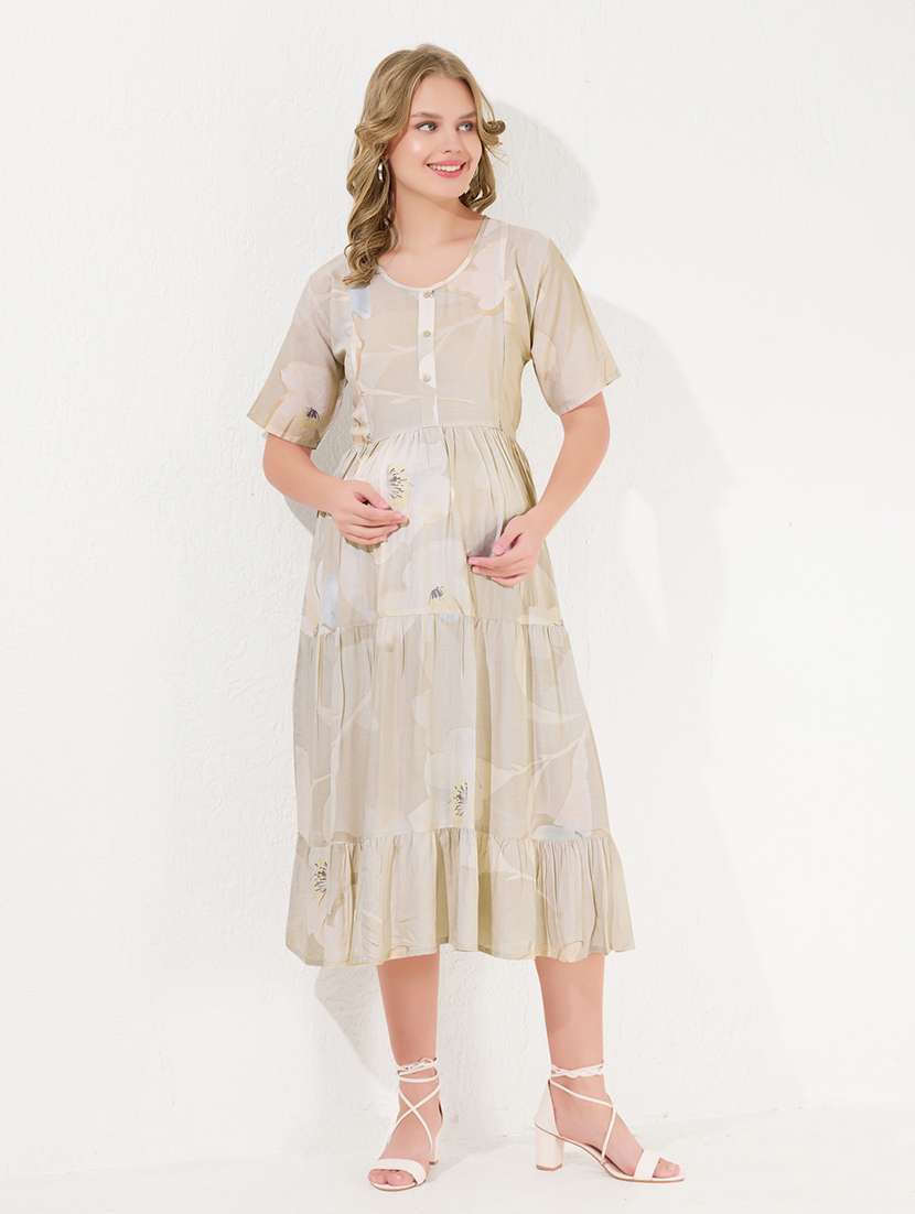 brown cotton maternity wear - 22174081 -  Standard Image - 1