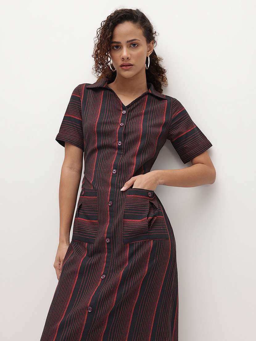 black cotton shirt dress - 22174089 -  Standard Image - 4