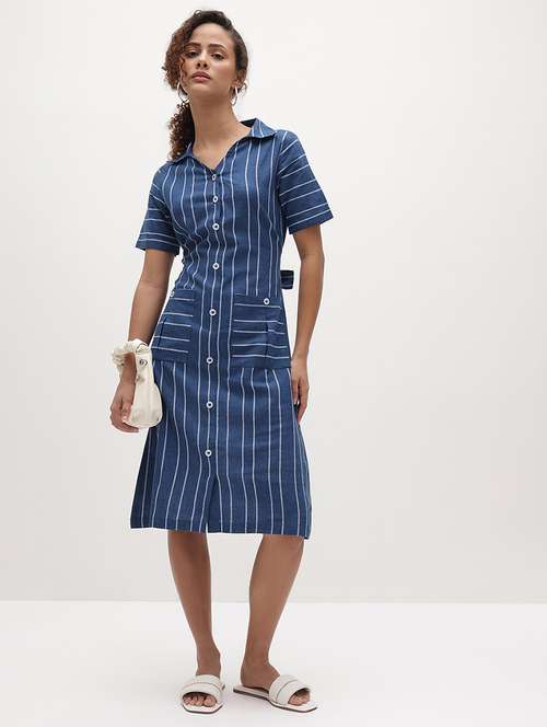 blue cotton shirt dress - 22174097 -  Standard Image - 0