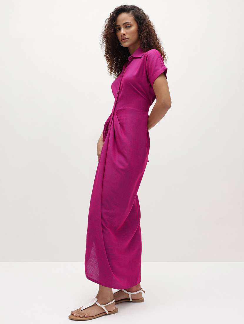pink rayon shirt dress - 22174100 -  Standard Image - 1