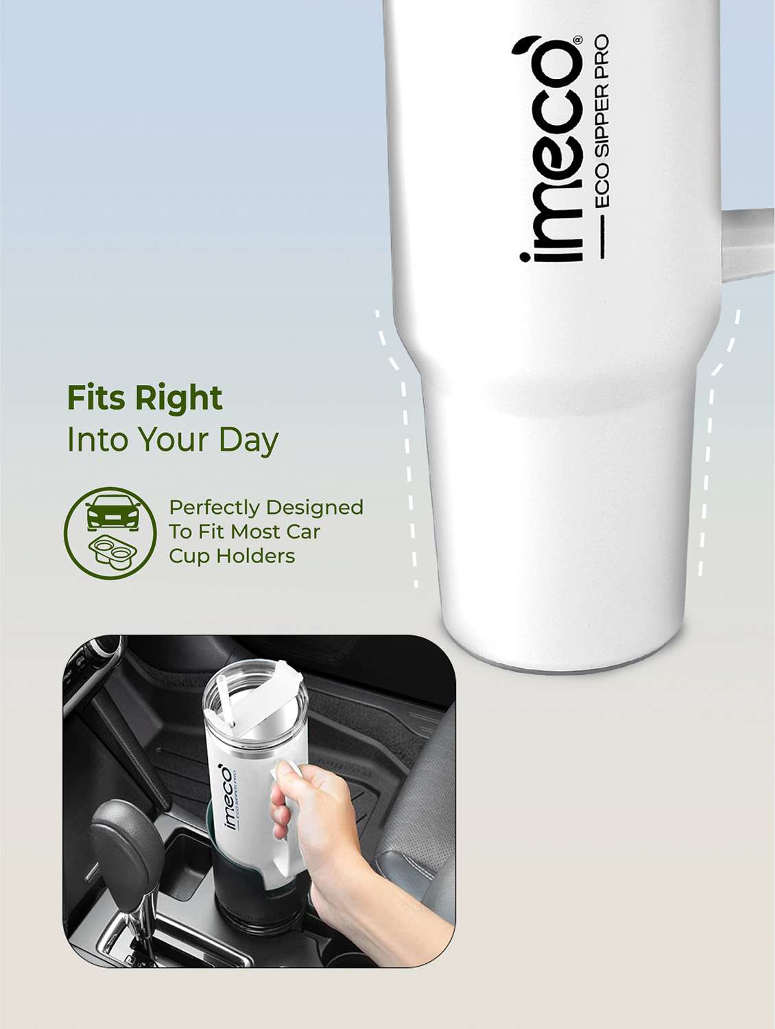 imeco eco-sipper pro stainless steel tumbler with straw 1.2 litre - sky blue - 22174111 -  Standard Image - 1