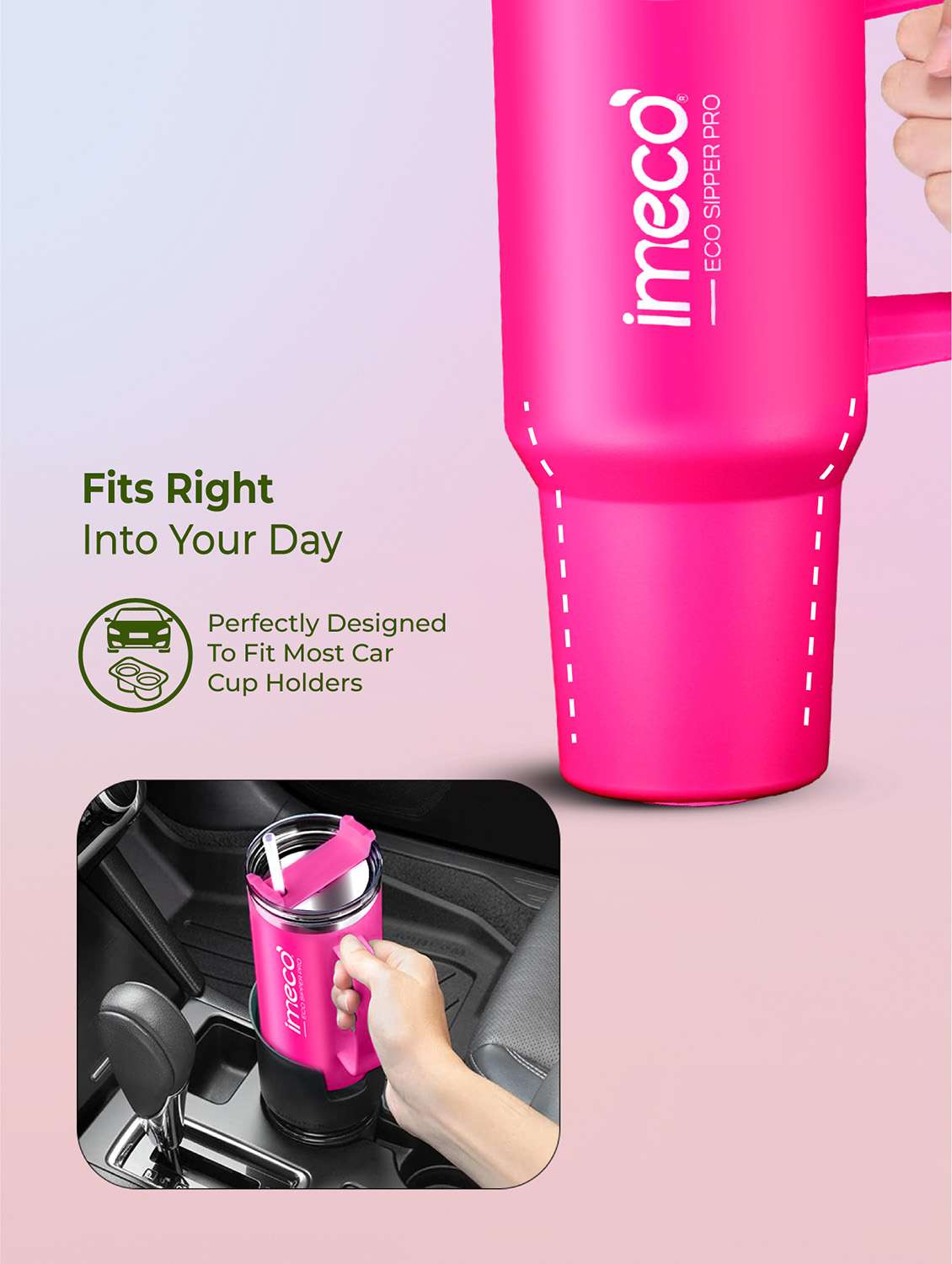 imeco eco-sipper pro stainless steel tumbler with straw 1.2 litre - sky blue - 22174112 -  Standard Image - 1