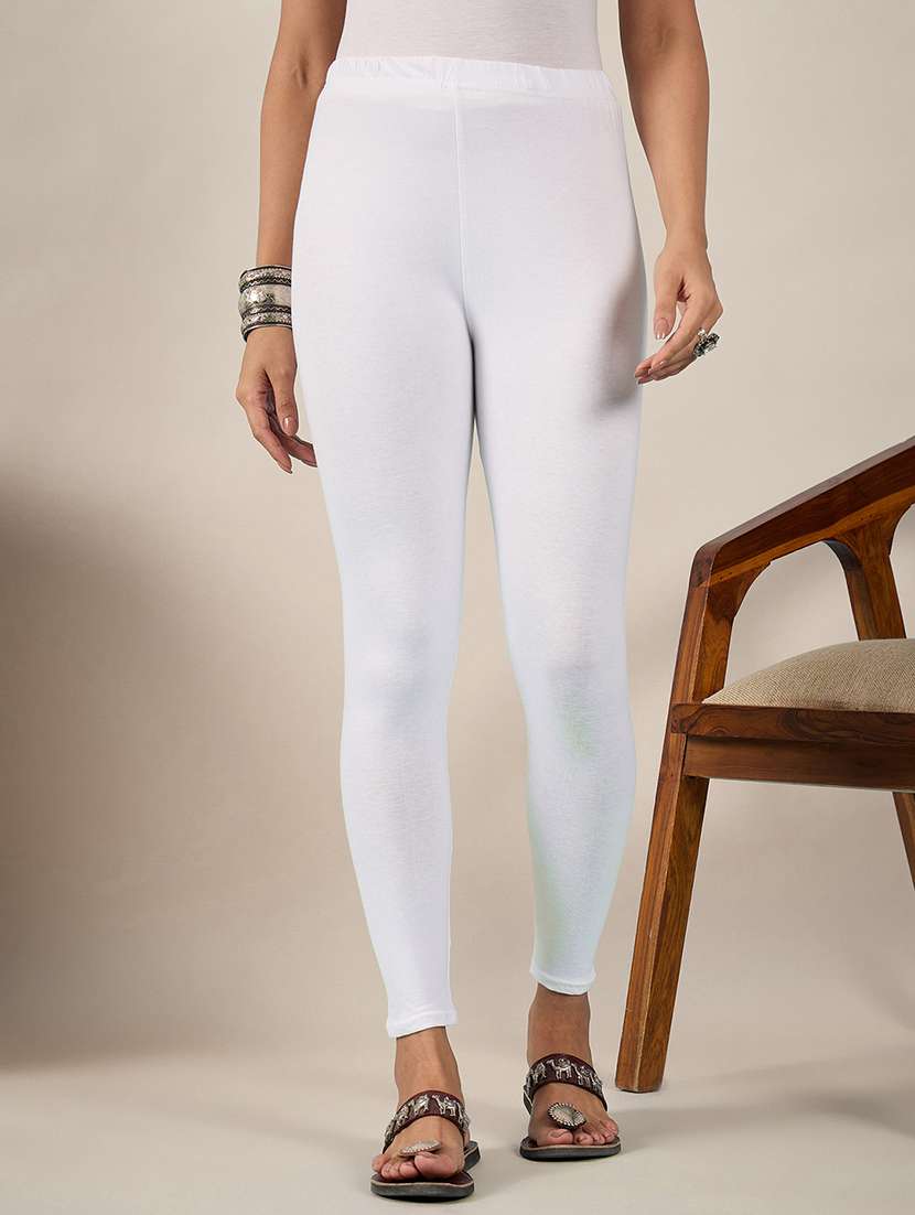 women solid mid rise legging