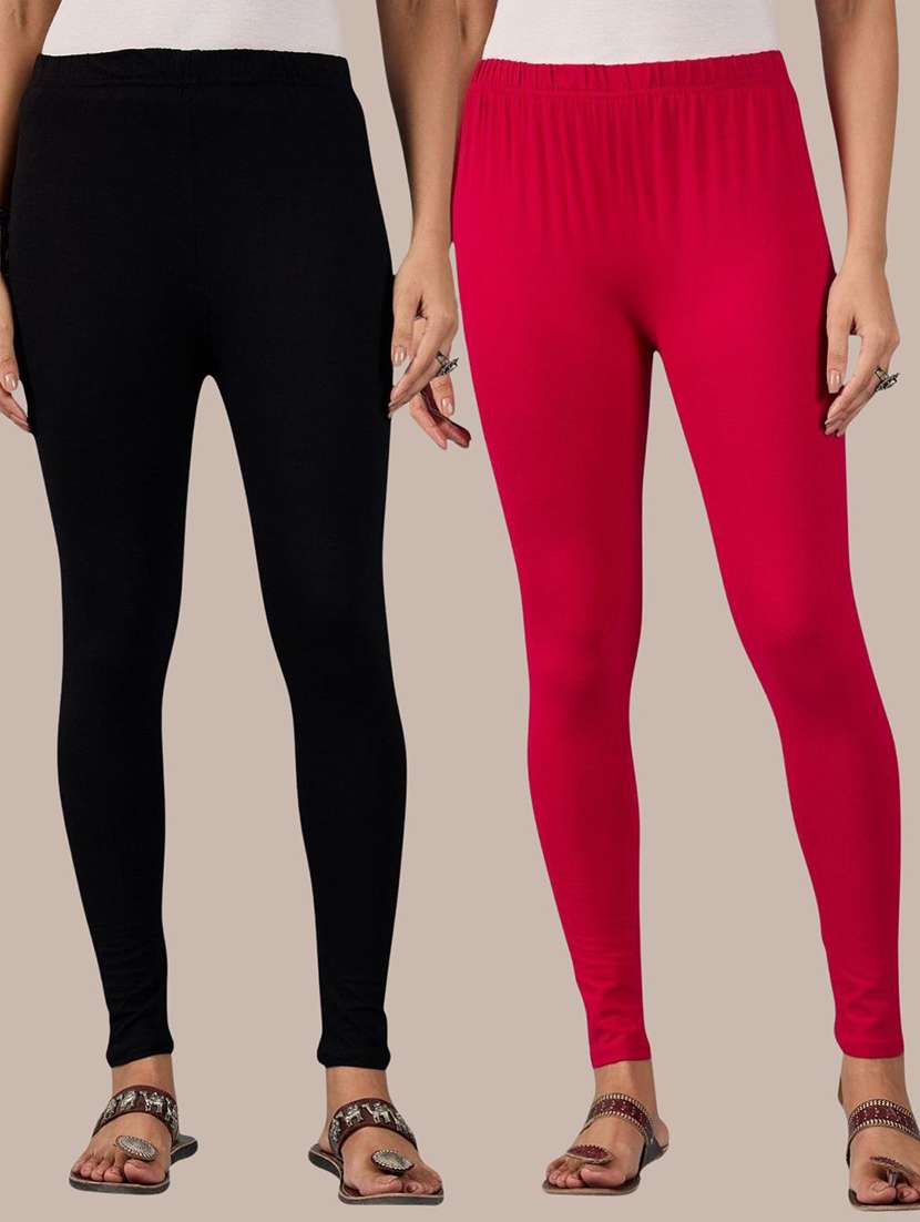 women solid mid rise ankle length legging