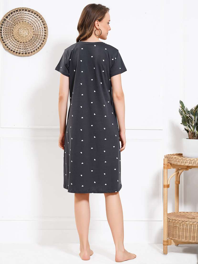 women printed round neck sleepshirt - 22174736 -  Standard Image - 4