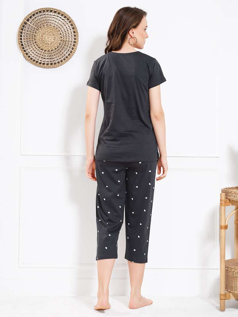 women printed nightwear capri set - 22174739 -  Standard Image - 4