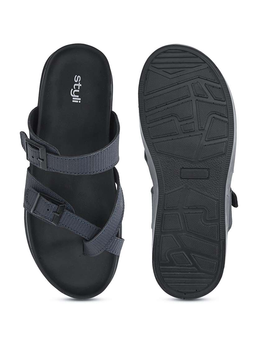 men navy blue solis lip on strap sandal - 22174762 -  Standard Image - 4