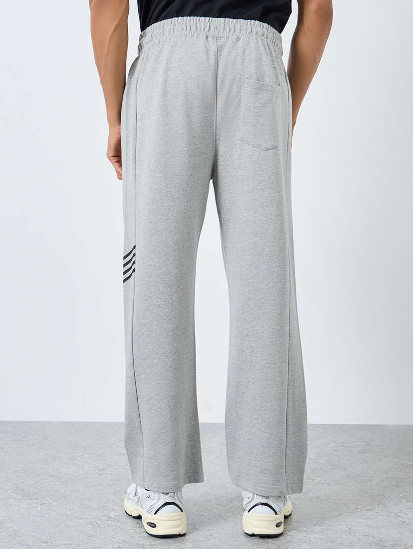 men solid mid rise full length track pant - 22174783 -  Standard Image - 1