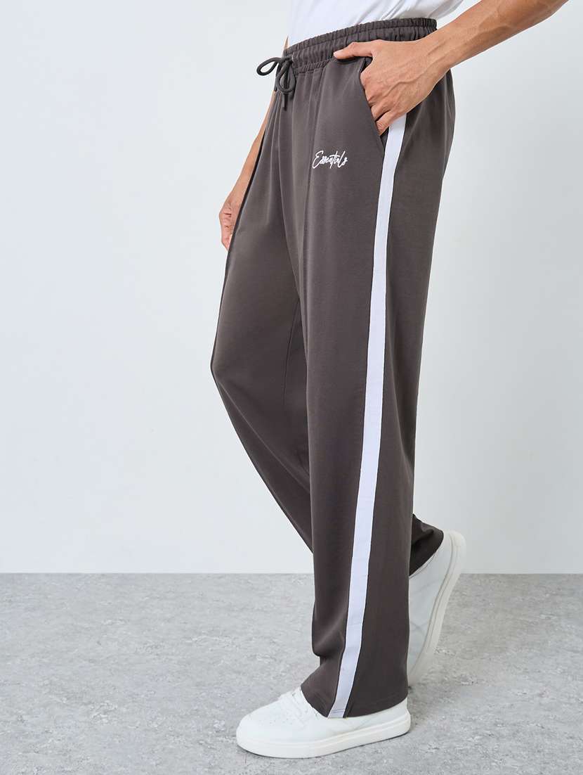 men tapered mid rise full length track pant