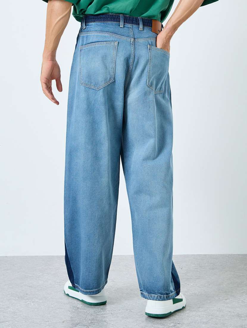 men solid mid rise baggy jean - 22174791 -  Standard Image - 1