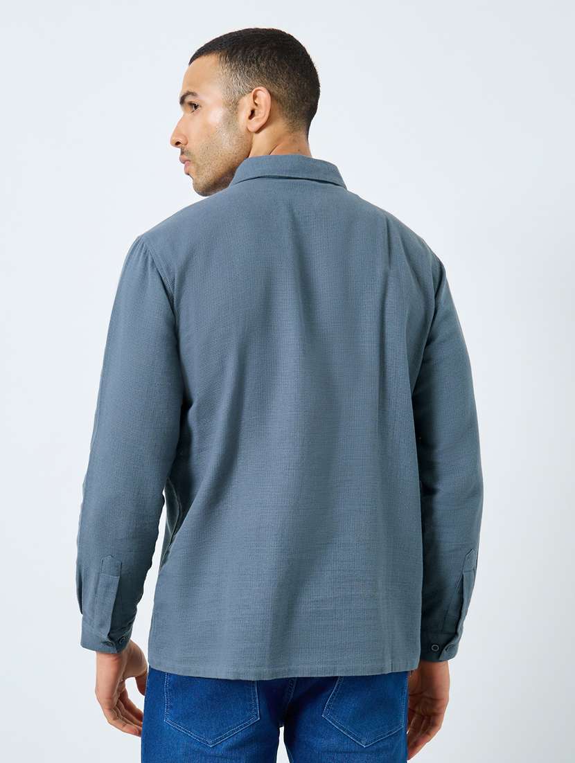 men solid collared long sleeve shirt - 22174797 -  Standard Image - 1