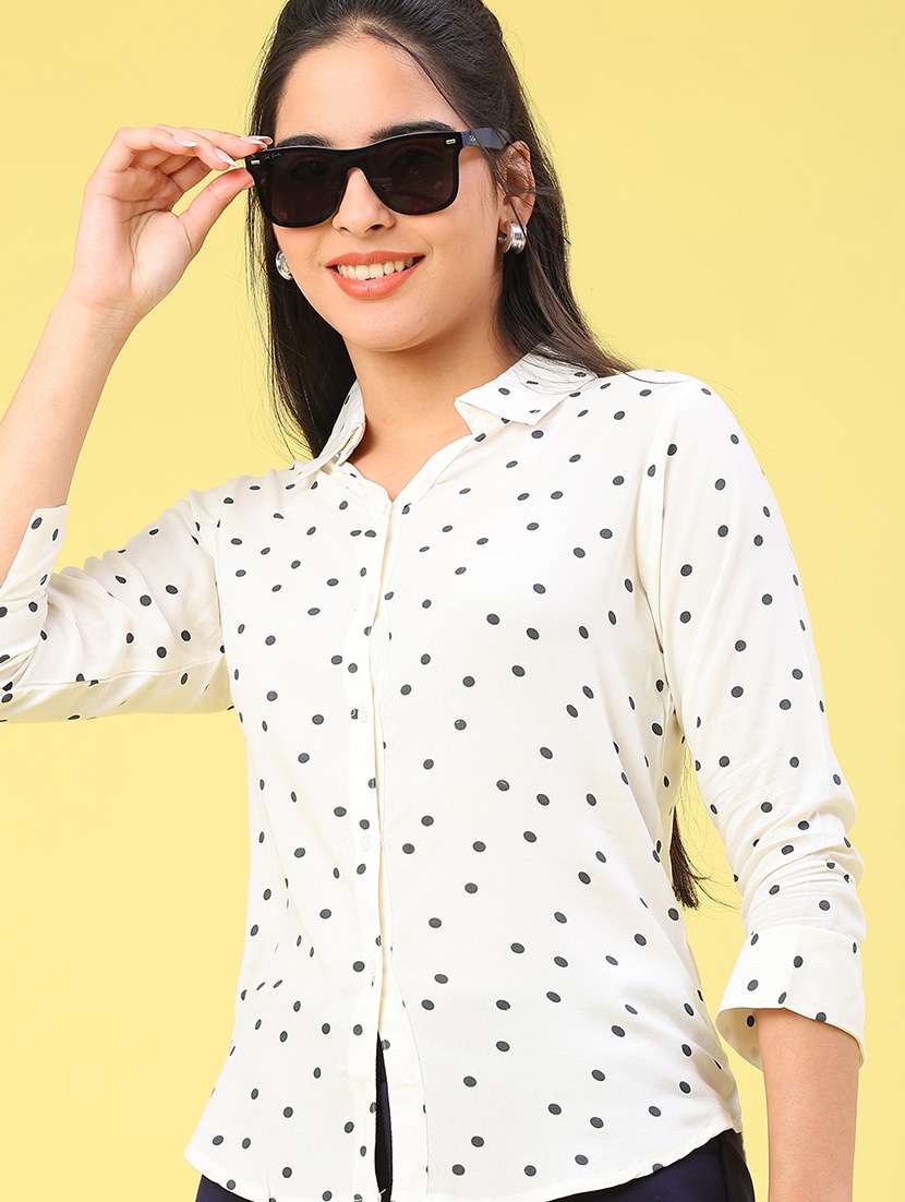 women white rayon regular shirt