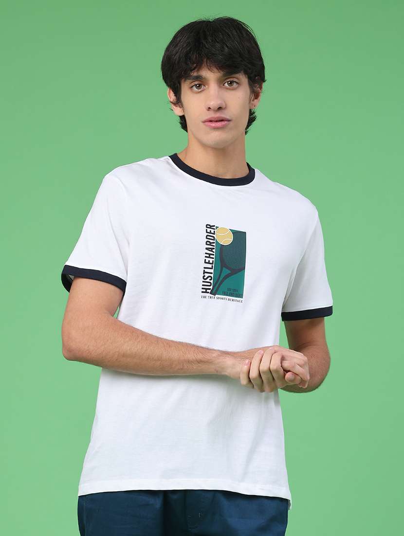Men Printed Short Sleeve Regular Fit T-shirt - 22175040 -  Standard Image - 1