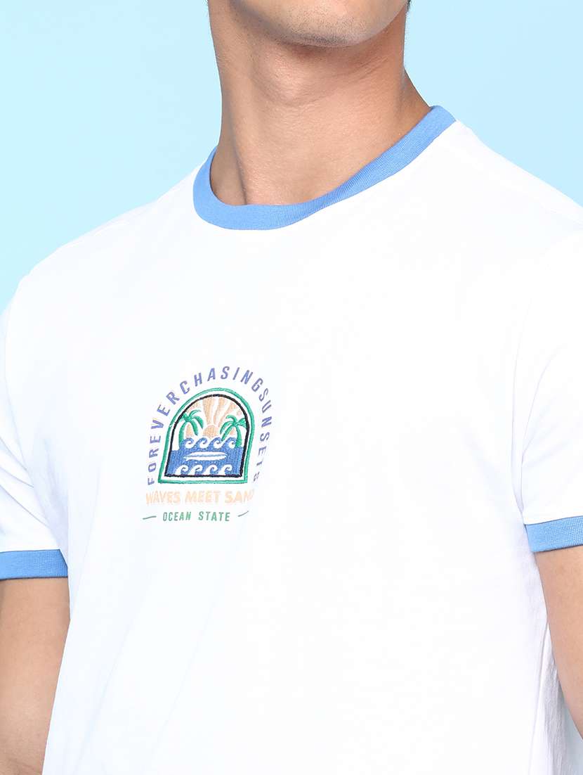 Men Chest Printed Short Sleeves Regular Fit T-shirt - 22175043 -  Standard Image - 1