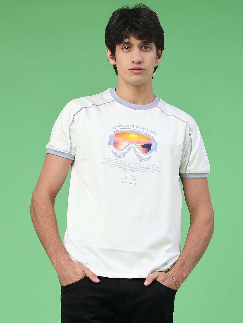 Men Printed Short Sleeve Regular Fit T-shirt - 22175044 -  Standard Image - 1
